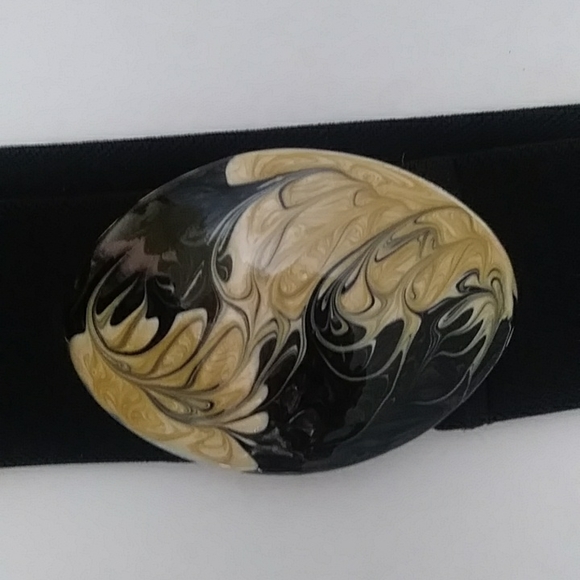 Chunky Swirl Stretch Belt Black Creme - Picture 4 of 12